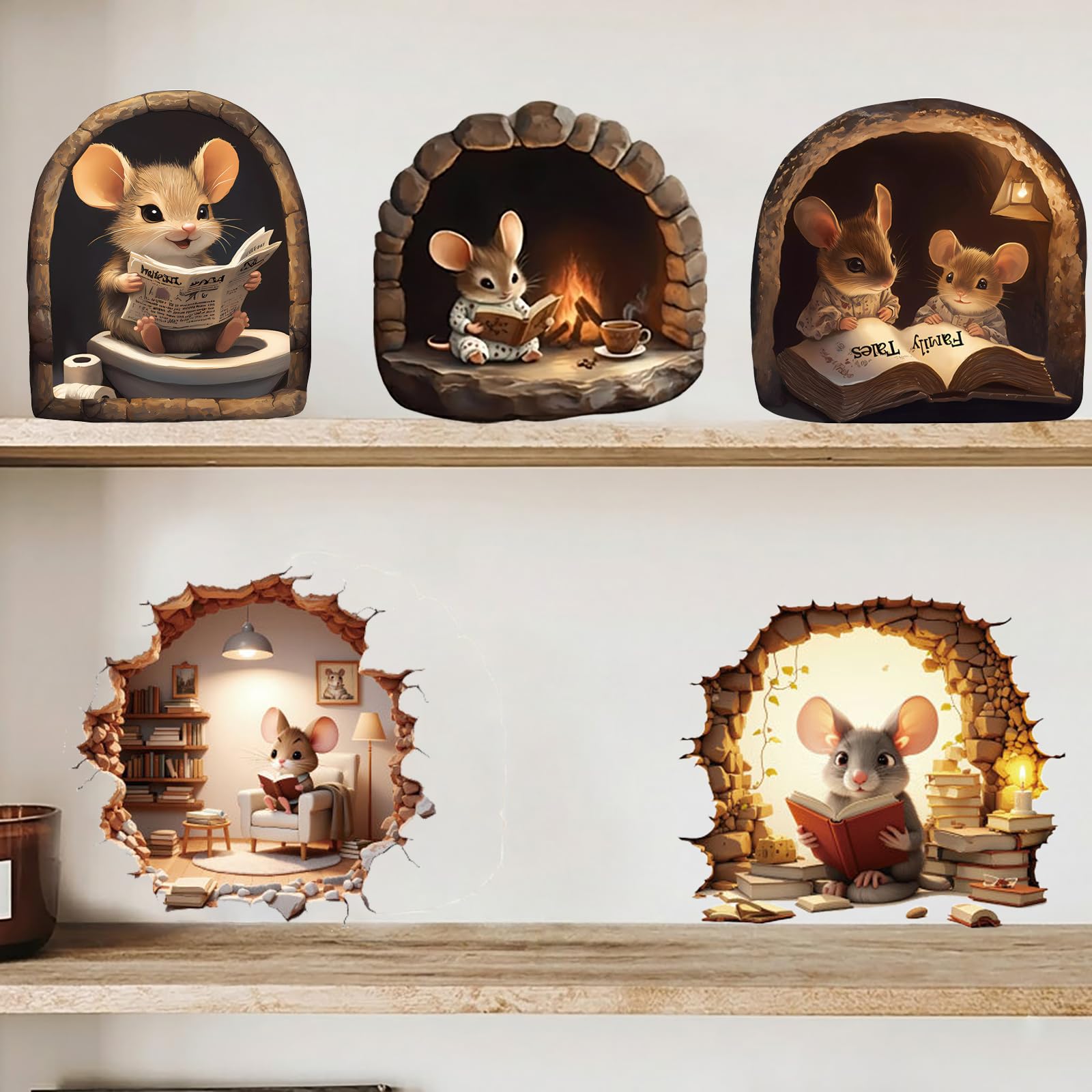 Vinilos de ratones 3D que llenan de ternura y fantasía el cuarto de los niños