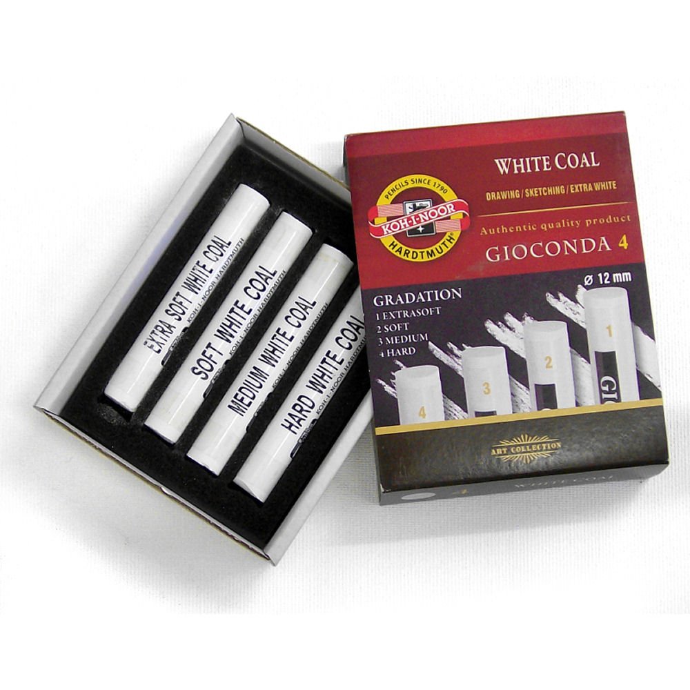 Koh-I-Noor Gioconda 8692 Artificial Extra White Coals Pack of 4 Various Gradations
