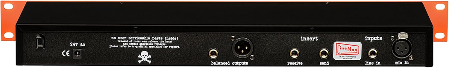 Front panel of the Warm Audio TB12 Tonebeast preamp with all controls labeled.