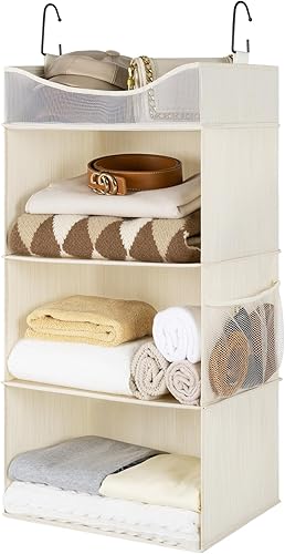 StorageWorks Organizador colgante de armario, estantes colgantes de armario de 3 estantes con estante superior, 15  de ancho x 12 pulgadas de
