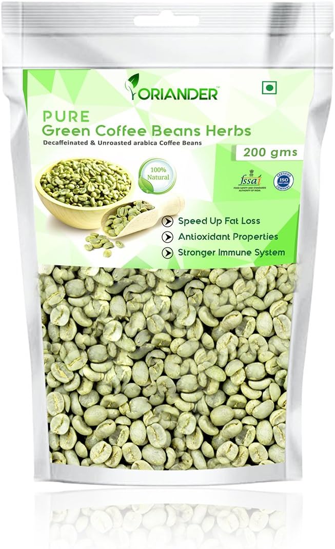 Oriander 100% Natural & Organic Green Coffee Beans Herbs 200 Gm