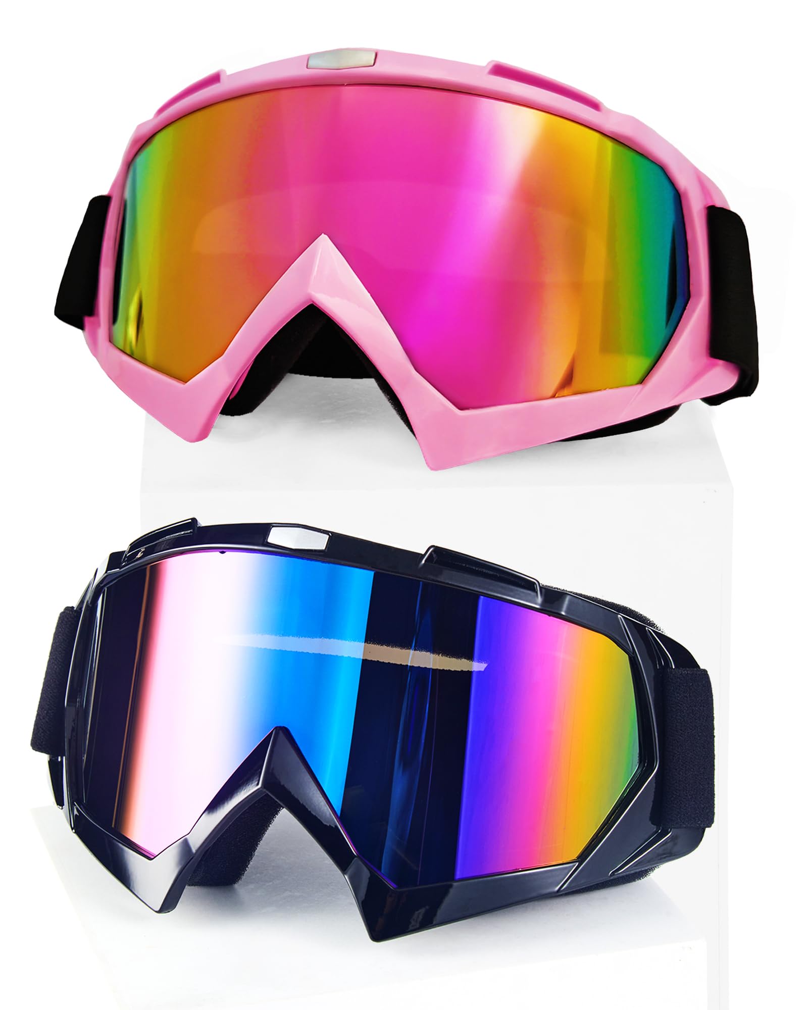 2Pcs Dirt Bike Goggles Motocross Motorcycle ATV MX Riding Goggles