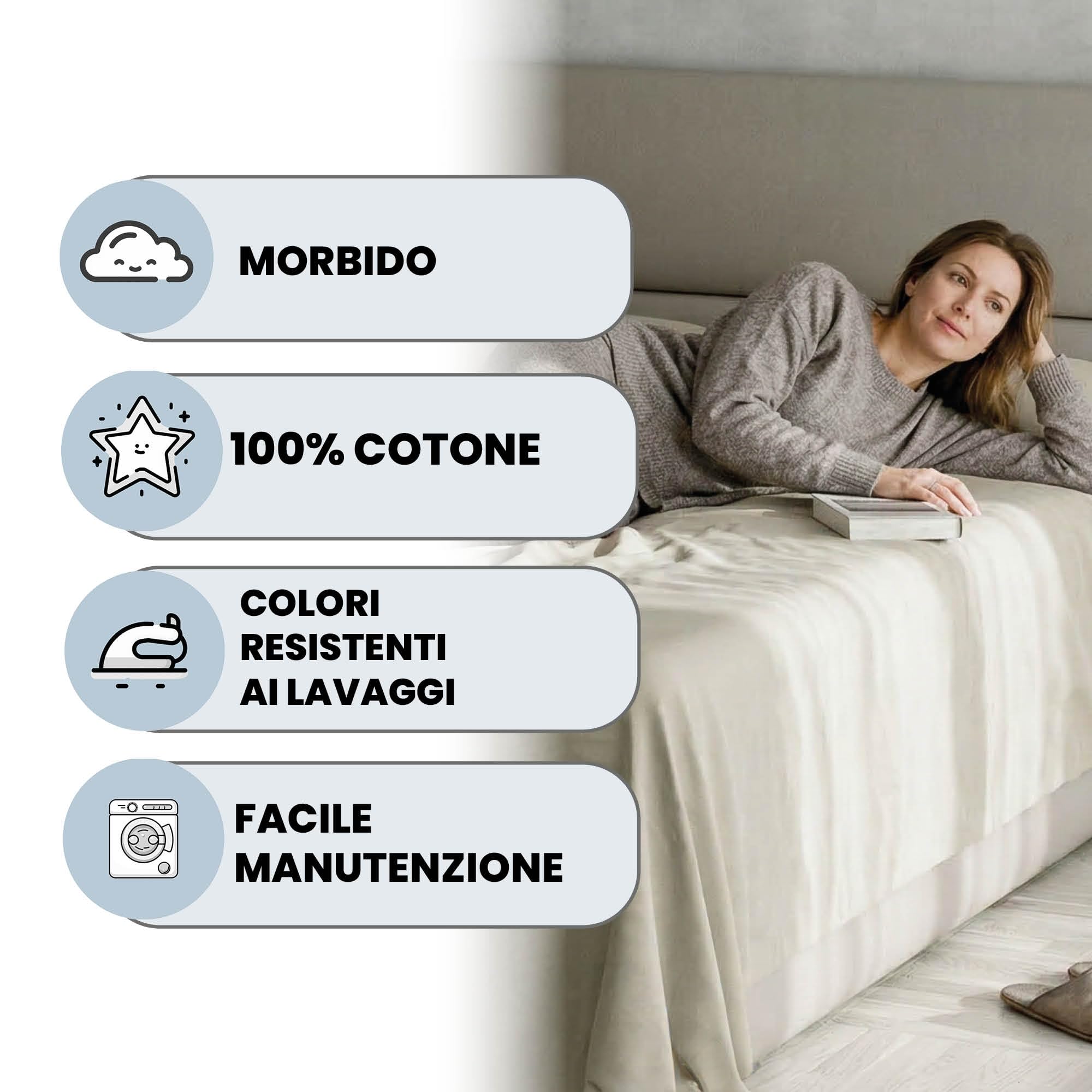 Lenzuolo Sopra MAX COLOR Matrimoniale Maxi 270x300 cm, 100% Cotone Made in Italy – Lenzuola Letto Matrimoniale Maxi in Tinta Unita - TORTORA