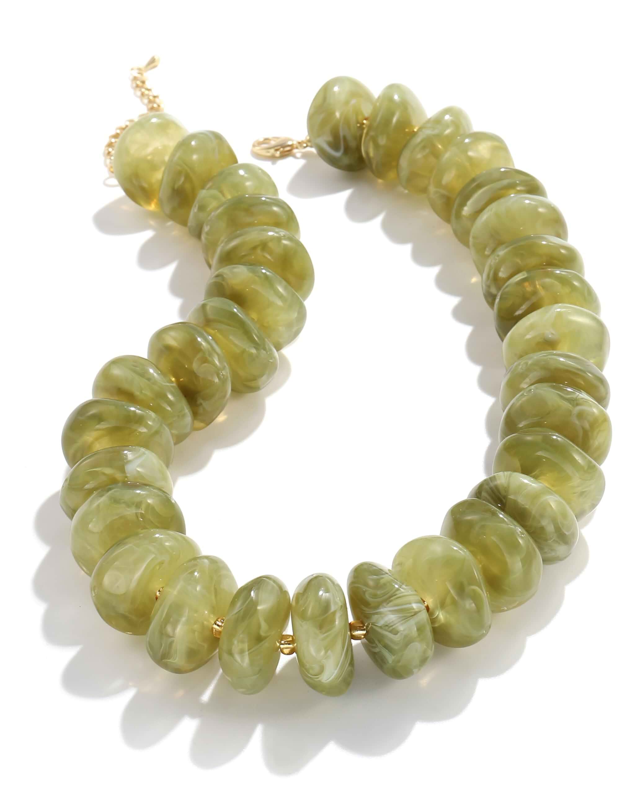 CONRAN KREMIX Colorful Chunky Beaded Necklace for Women,Large Acrylic Bead Choker Statement Necklace Cute Trendy Surfer Beach Strand Necklaces Jewelry Gifts