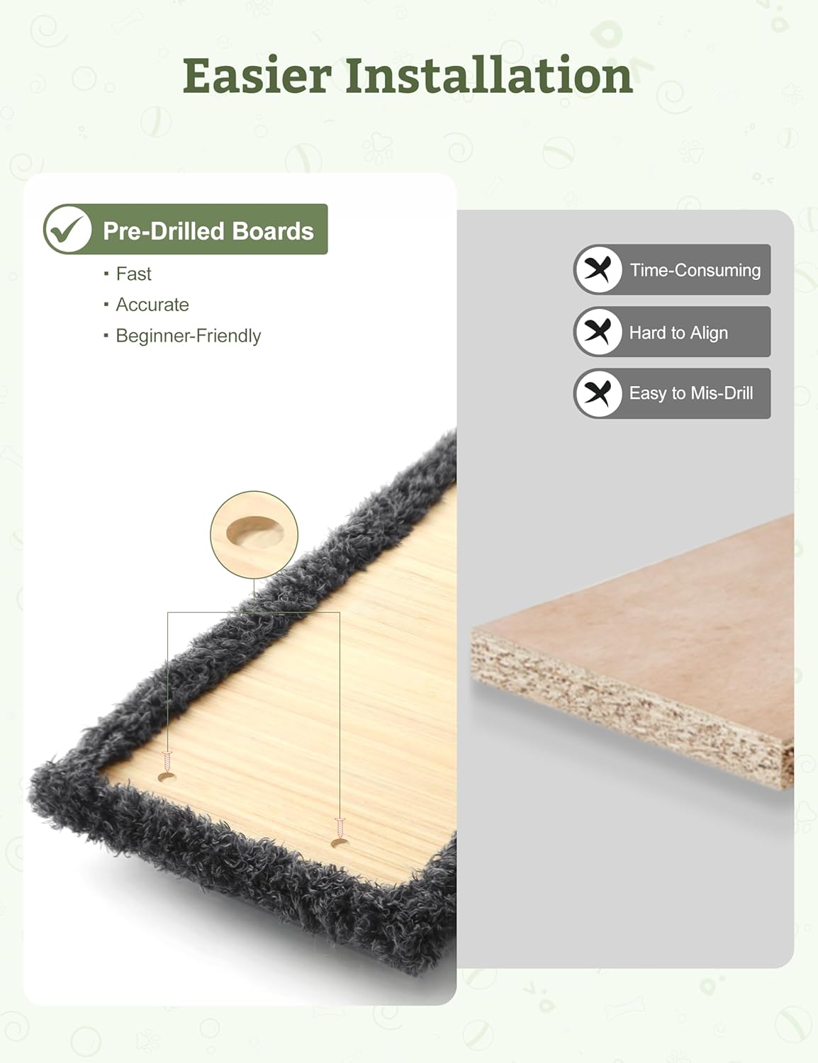 5-in-1 Cat Wall Shelves, Solid Wood & Velvet & Sisal Scratcher, 44lbs Max Load, Wall Mounted Cat Furniture for Climbers, Cat Climbing Wall System, Fits Drywall & Solid Walls - Dark Gray