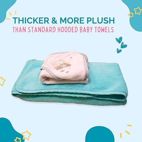 Miniatura 3 de Toalla para niñasbebés, Princesa con capucha, de tejido suave, de 27.5 x 49 pulgadas, muy absorbente 600 GSM 100% algodón