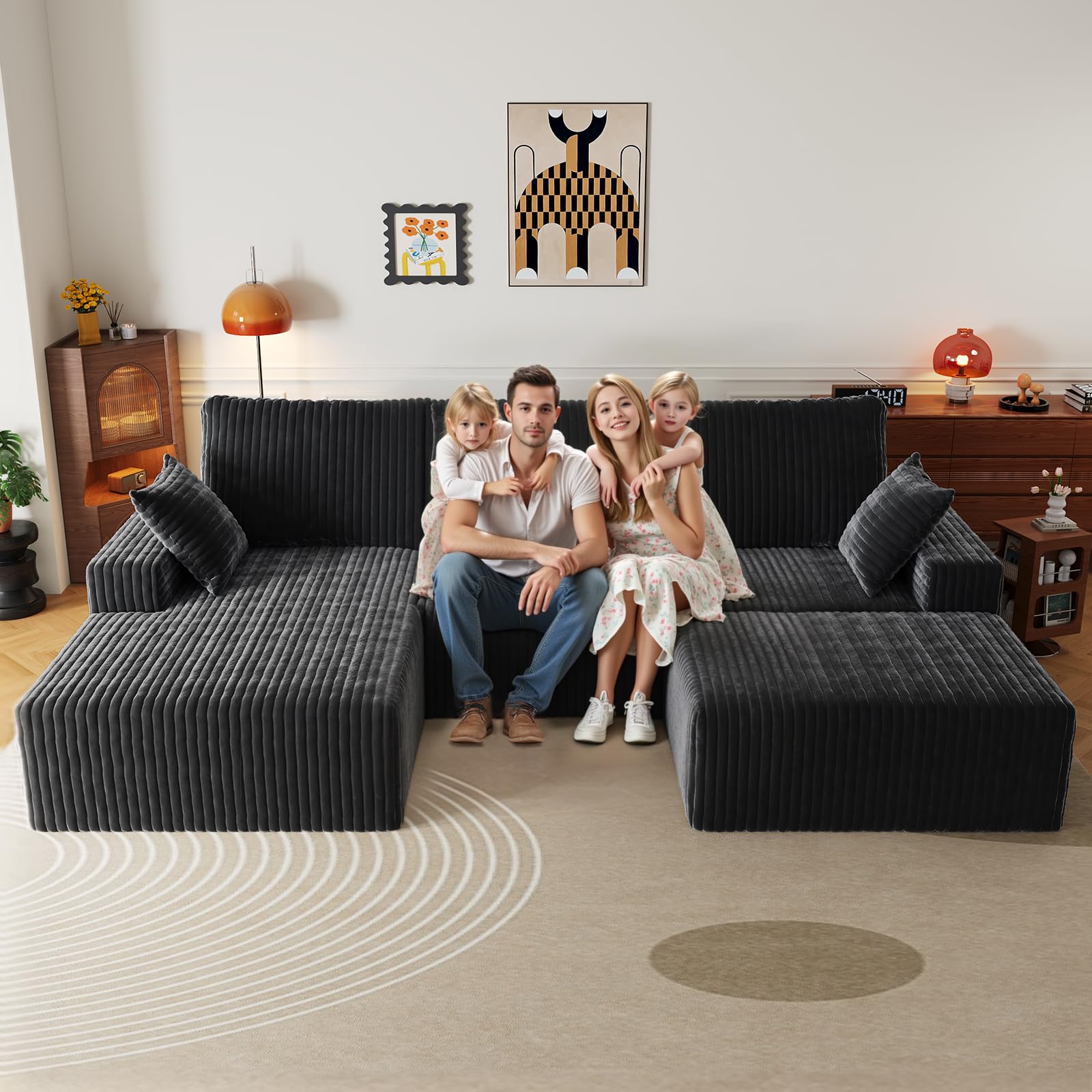 108 U-Shape Modular Sectional Cloud Couch