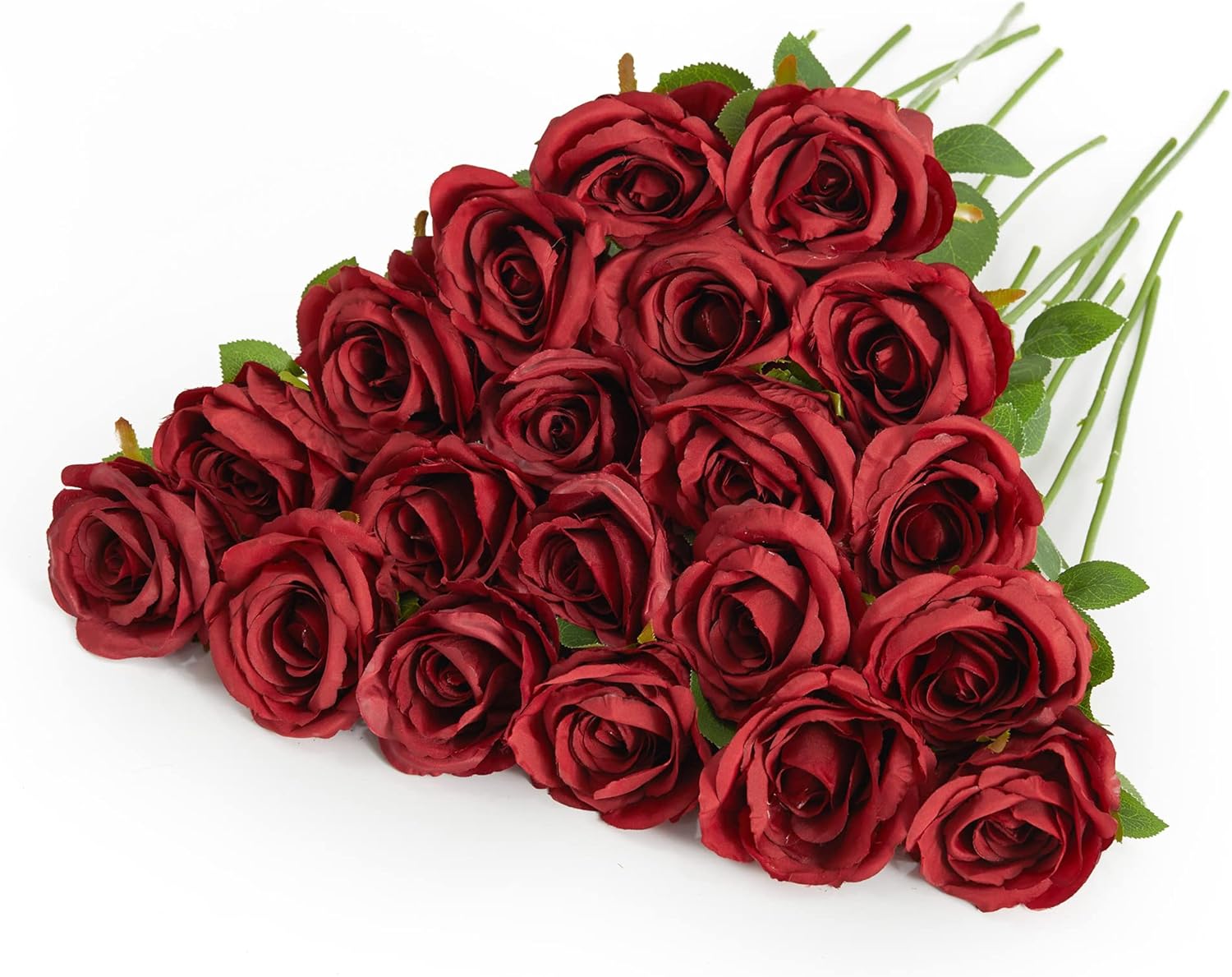 PARTY JOY 20PCS Artificial Flowers, Silk Flower Realistic Roses Bouquet Long Stem Fake Flower for Home Decor Wedding Decoration