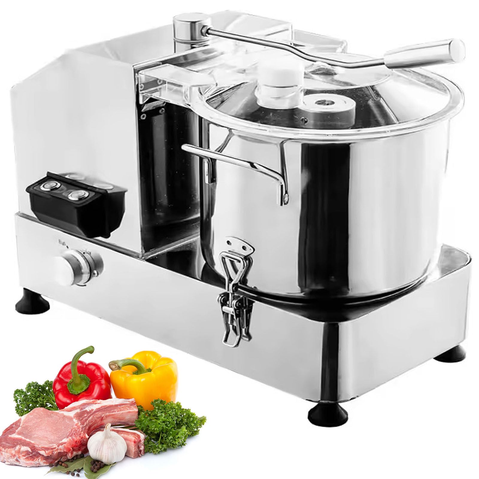 Picadora eléctrica comercial de la comida 12L amoladora vegetal del acero inoxidable con el procesador de la carne resistente de la cuchilla de la cuchilla de la S-Curve del control de velocidad sin p