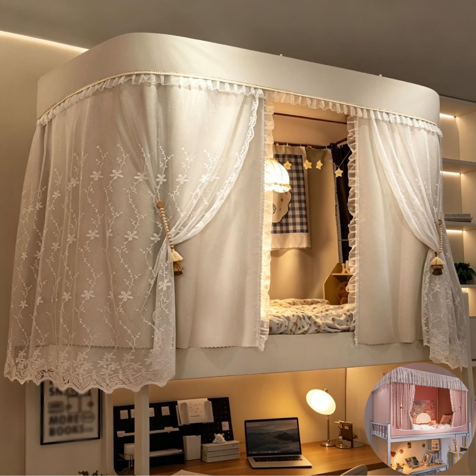 Cortinas para litera opacas para crear un espacio privado en dormitorios comunes
