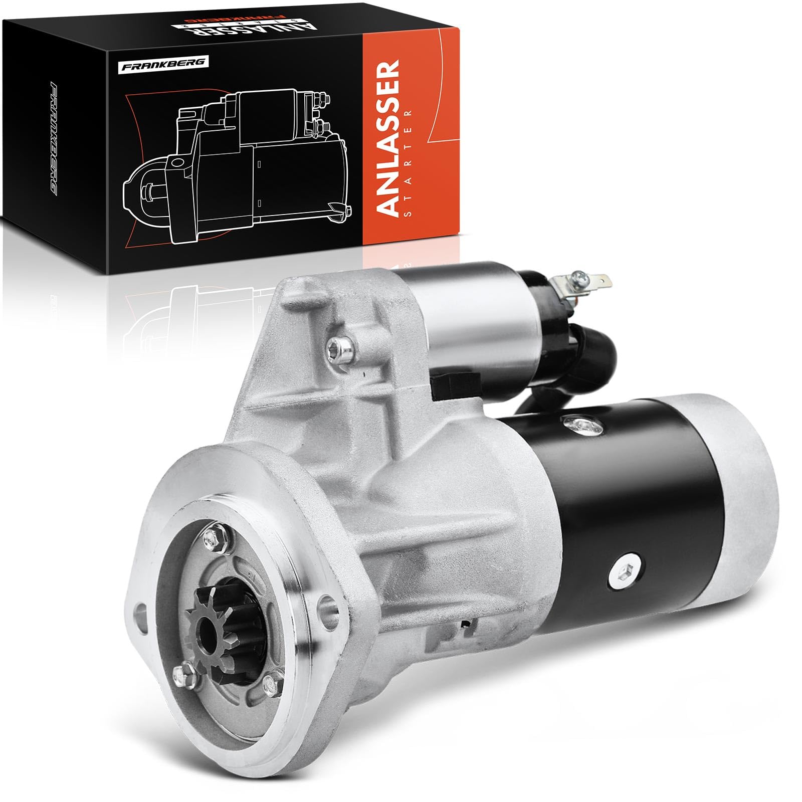 Frankberg Motor de arranque para automóvil Diesel 2,5 KW/12 V/9 dientes Compatible con Cabstar F22 H40 2.3L Pick-up D21 2.5L Replace# 0986016031,30730N