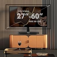 Vista 2 de Soporte universal giratorio/de mesa para TV de 27 a 60 pulgadas con giro de 80 grados, base de vidrio templado resistente de 4 niveles de altura