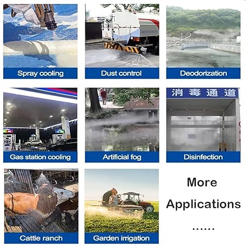 Miniatura 7 de Kit de sistema de refrigeración por nebulización al aire libre con kit de filtro de bomba silenciosa, línea de nebulización + rociadores de latón,