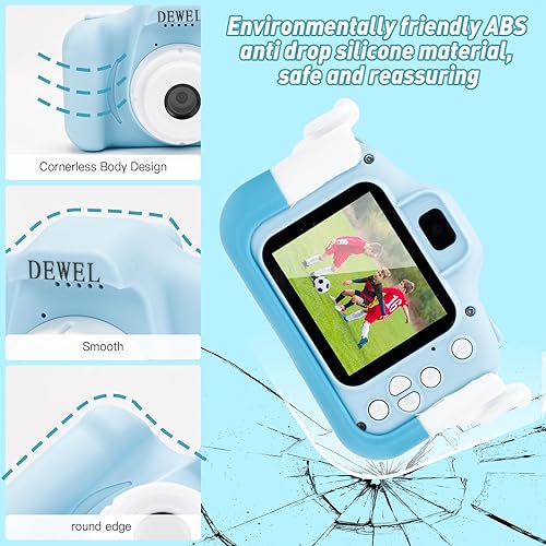 Miniatura 3 de DEWEL Cámara para niños, cámara de juguete, cámara para niños, cámara de video digital selfie HD 1080P para niñosniñas, mini videocámara para niños