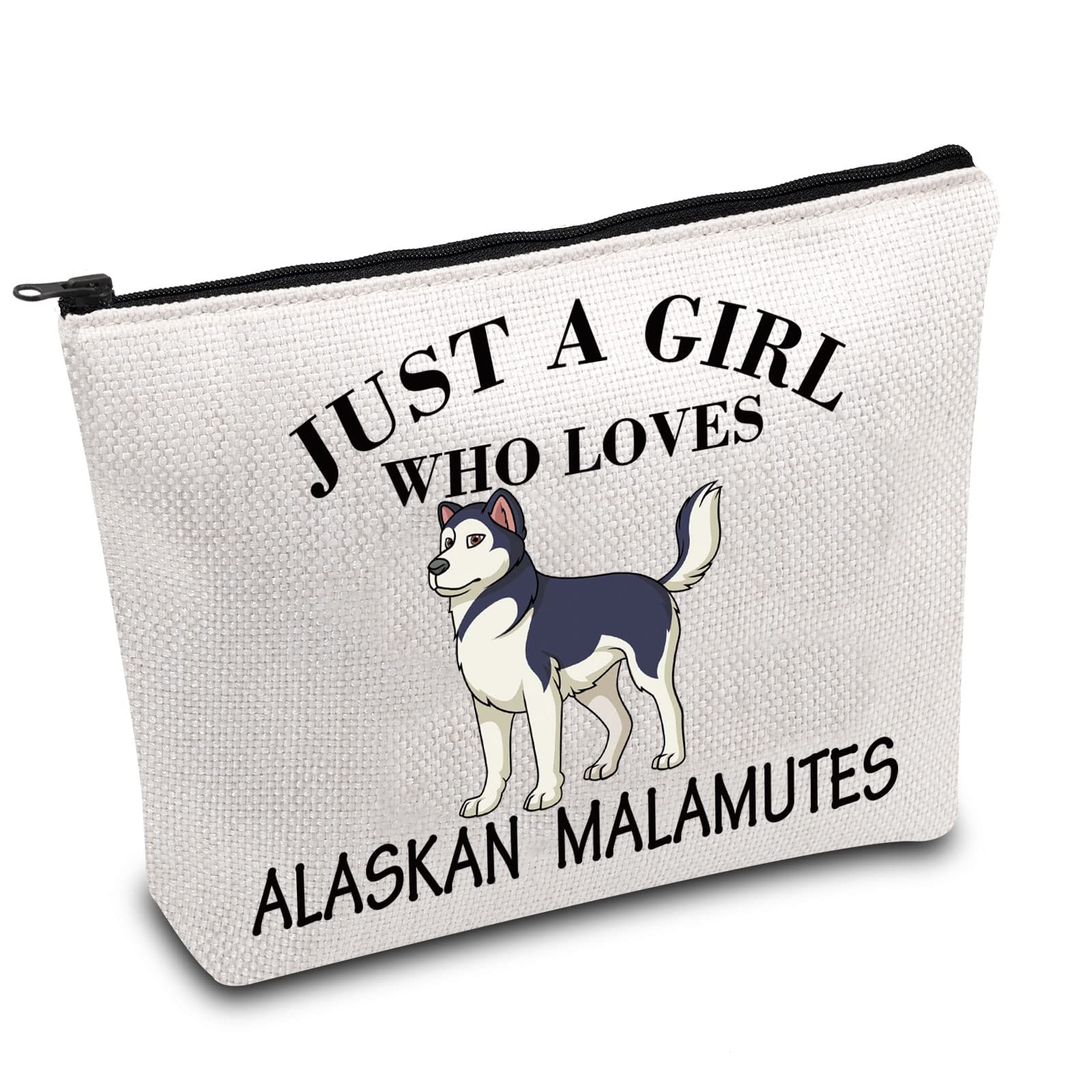 BDPWSS Alaskan Malamute Gift Alaskan Malamute Dog Mom Makeup Bag Just a Girl Who Loves Alaskan Malamutes Travel Pouch, Girl loves Malamutes, carry-on-9-inch, Waterproof