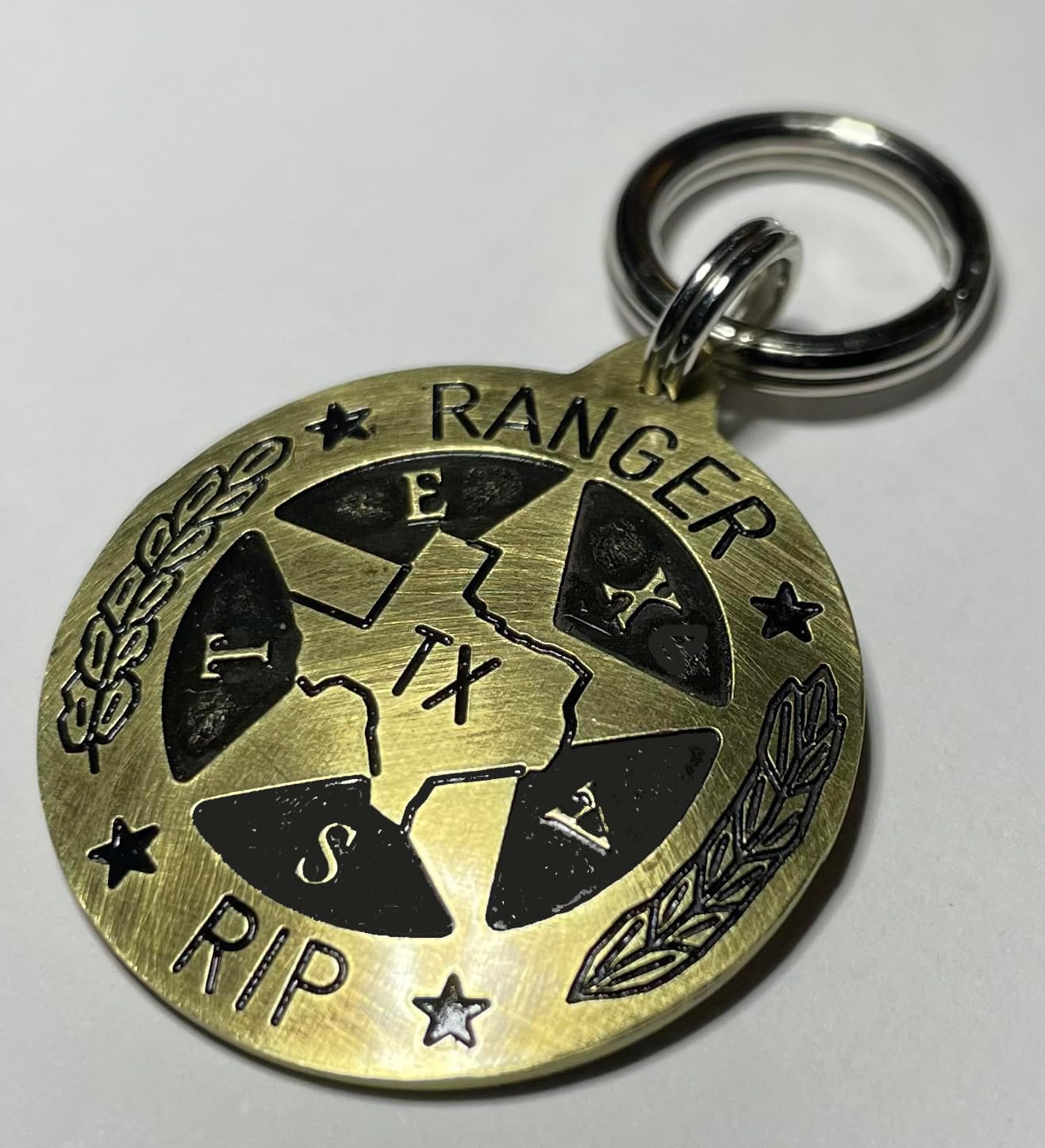 Texas Ranger K9 Dog Tag-Custom Engraved Dog Collar Tag-Personalized Pet ID Police Tag-Officer Dog Tag (Copper, 1.125")