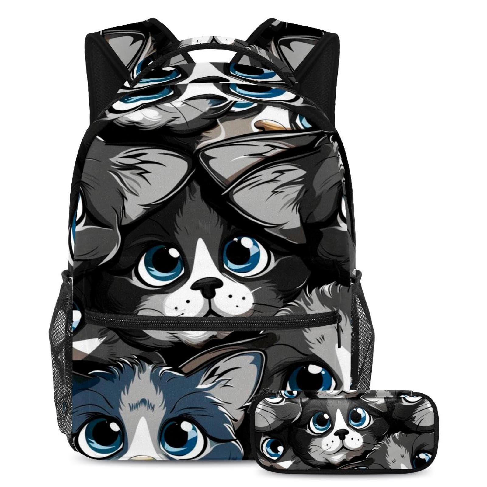 Cartable chat noir grande capacité résistant pour adolescents et lycée - 7
