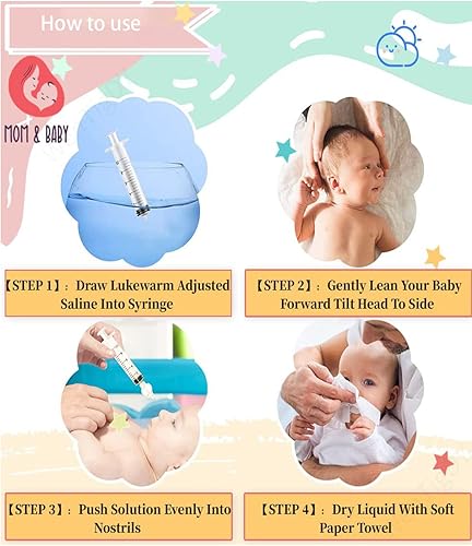 Vista 12 de Irrigador nasal para bebé, limpiador nasal portátil, irrigador nasal profesional, dispositivo de enjuague nasal Neti Pot 0.3 fl oz Kit de enjuague