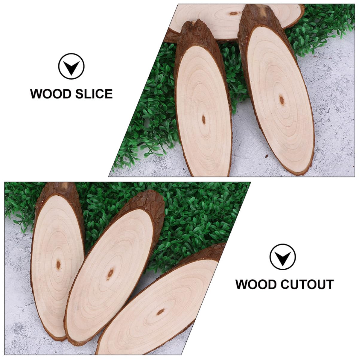 Zerodeko 5 Pezzi Fette di Legno Ovale Naturale per Decorazioni Fai da Te, Materiale Legno Beige Non Finito per Lavoretti Artigianali su Pareti e Finestre
