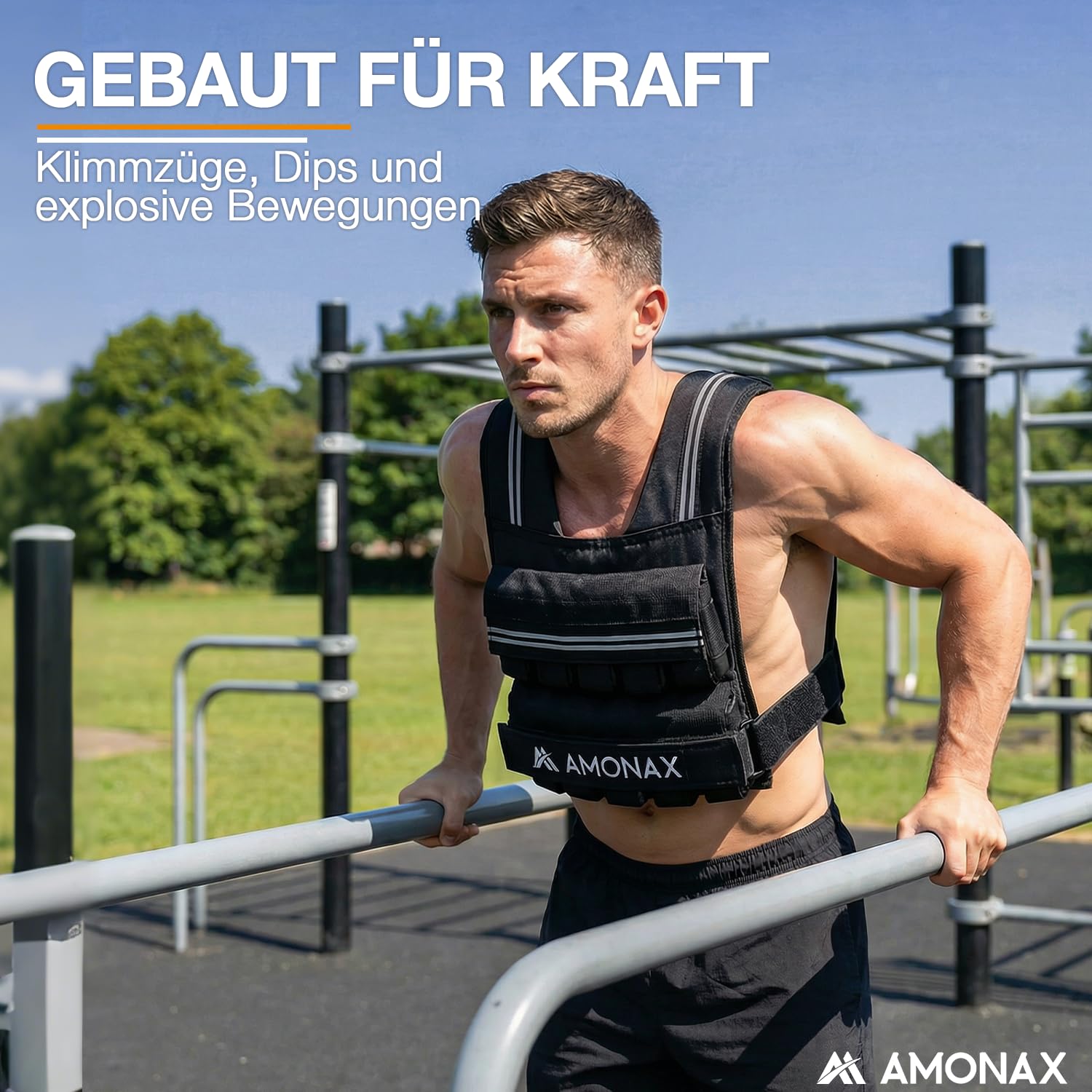 Amonax Gewichtsweste 10kg/20kg/30kg, Verstellbare Gewichtsweste für Herren und Damen, Weighted Vest Set mit Reflektoren für Krafttraining, Functional Training und Home Fitness
