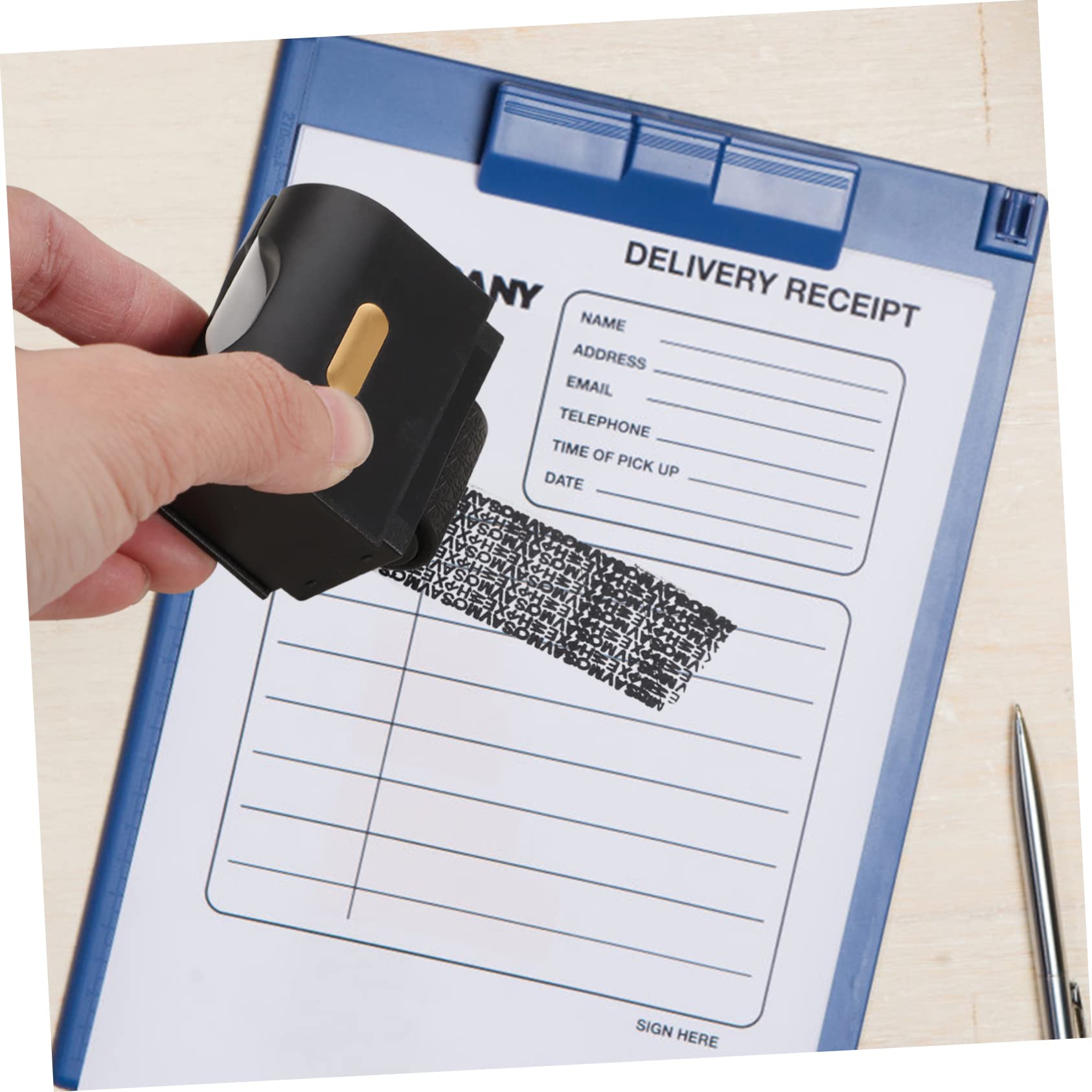 5 Pz Timbro a Di Codifica Di Oscuramento Dell'identità Di Sigillo Segreto Timbro a Per La Privacy Con Inchiostro Strumenti Domestici Plastica Black