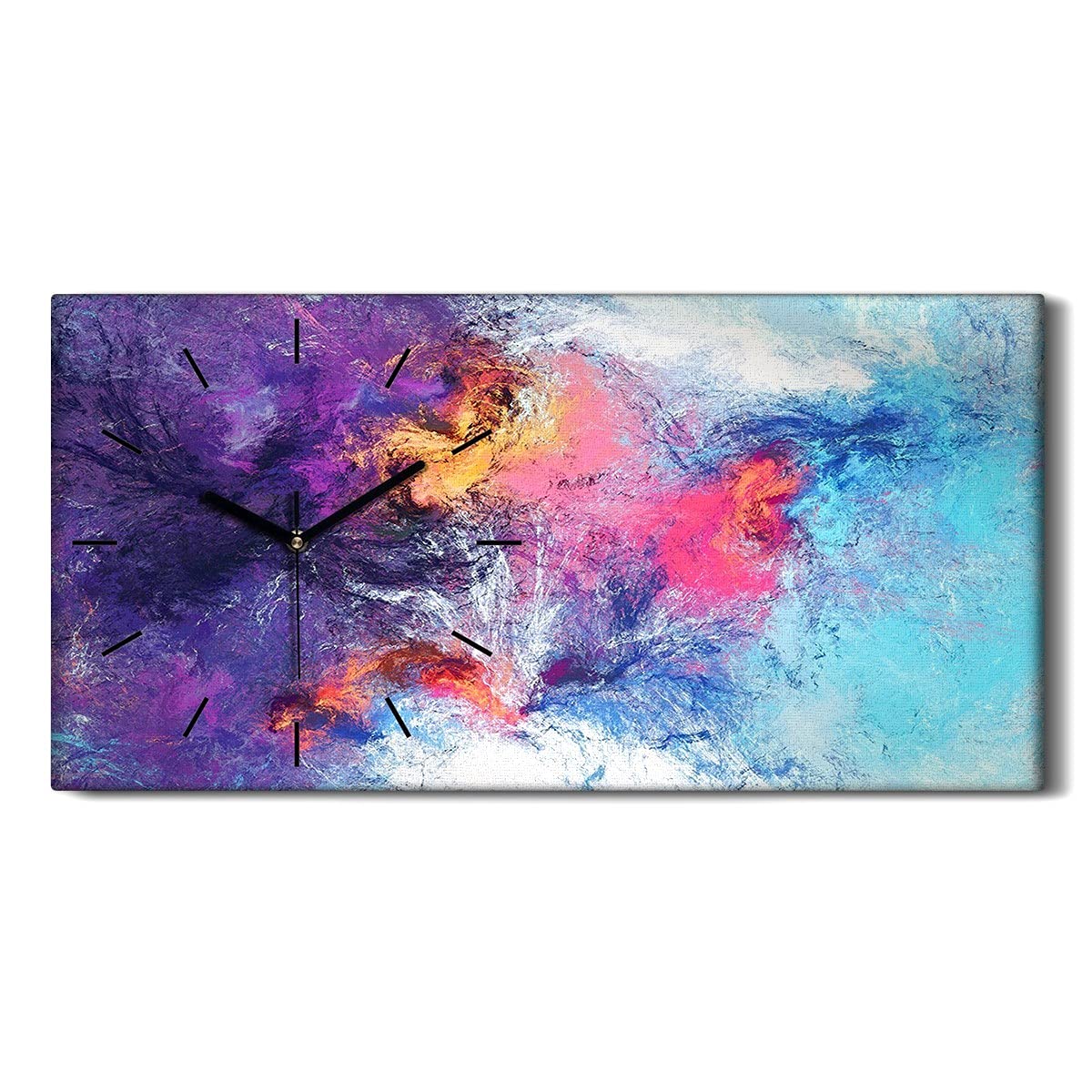 Horloge sur toile 60x30cm art moderne déco murale de haute qualité
