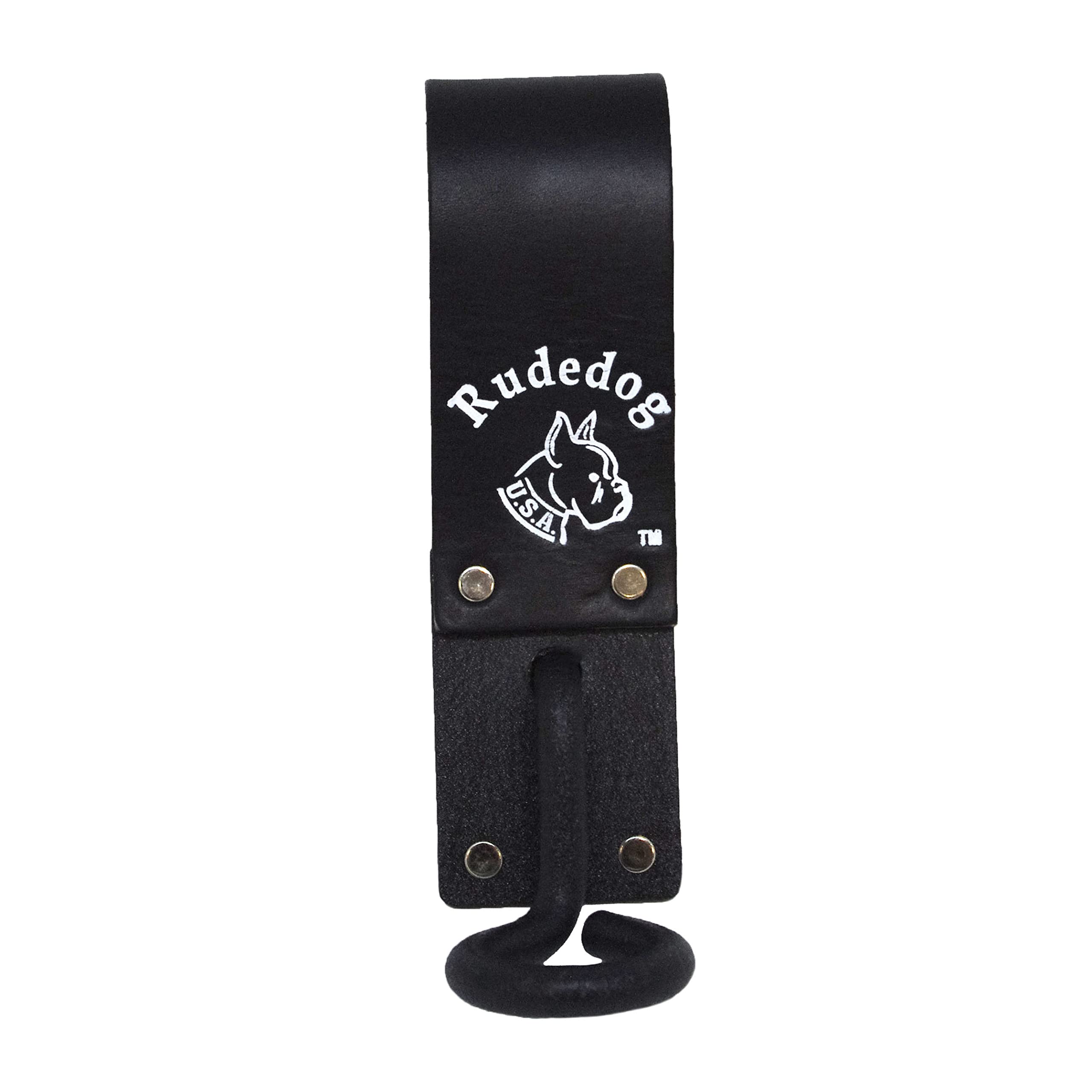 Rudedog U.S.A. Pigtail Sleever Bar Holder - Premium Black Leather - USA #3008
