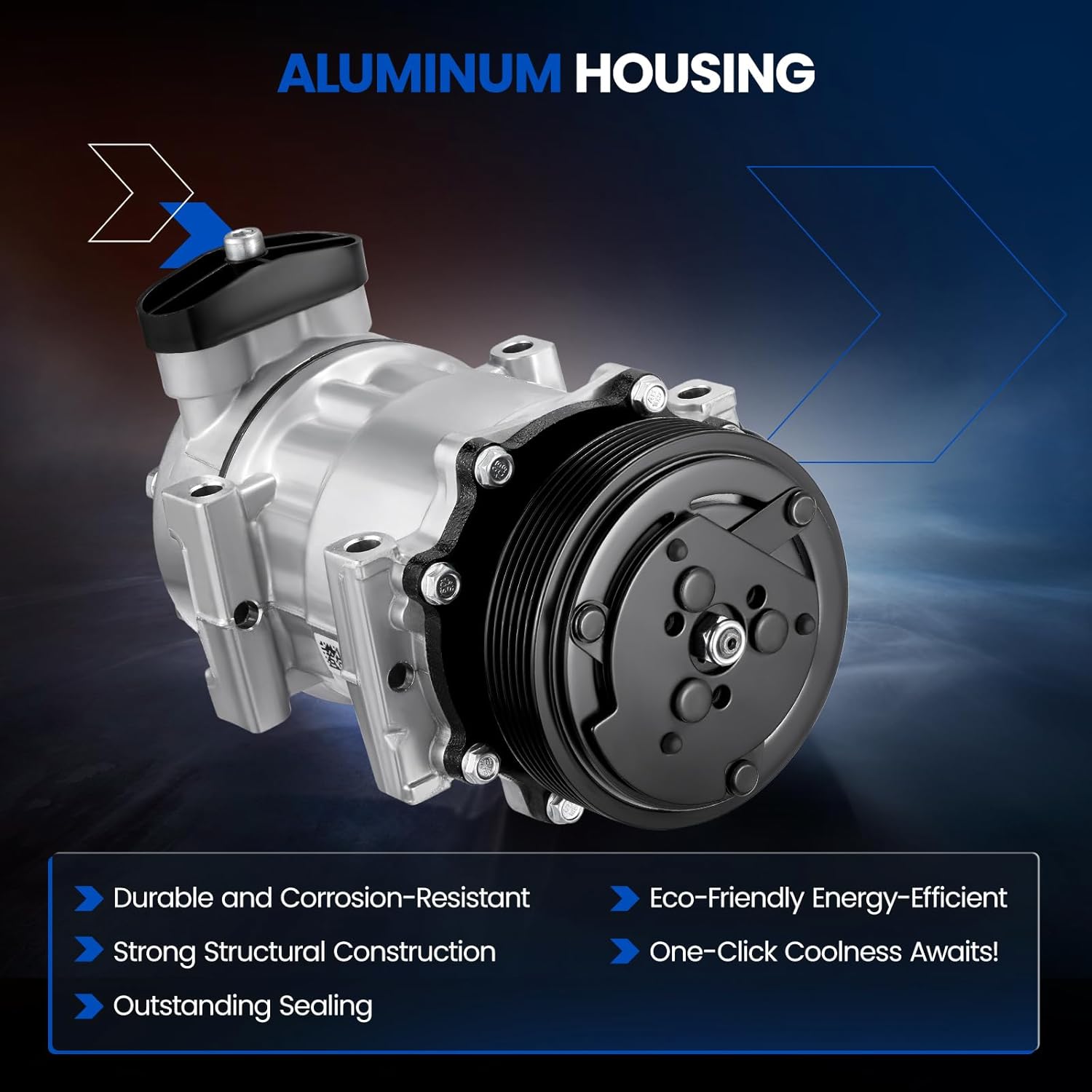 68550 Air Conditioning A/C Compressor with Clutch Compatible with Dodge Dakota 1996-2002, Compatible with Jeep Cherokee (97-01) TJ (97-99) Wrangler (97-99) 2.5L 4.0L, SD709 Style