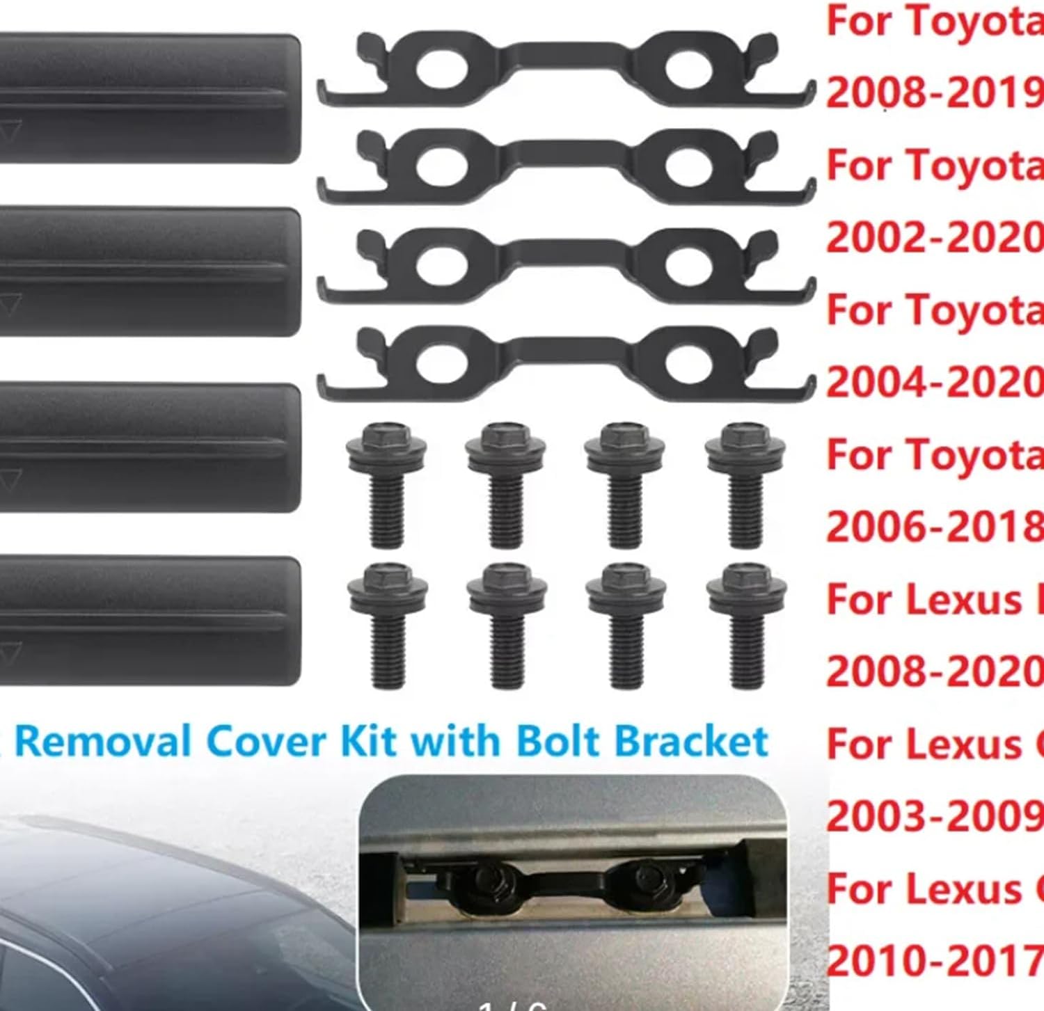 for Toyota Lexus Roof Rack Delete Cover Kit 75596-35030/35020 - for 4Runner/FJ Cruiser/LX570 2002-2020 Fit