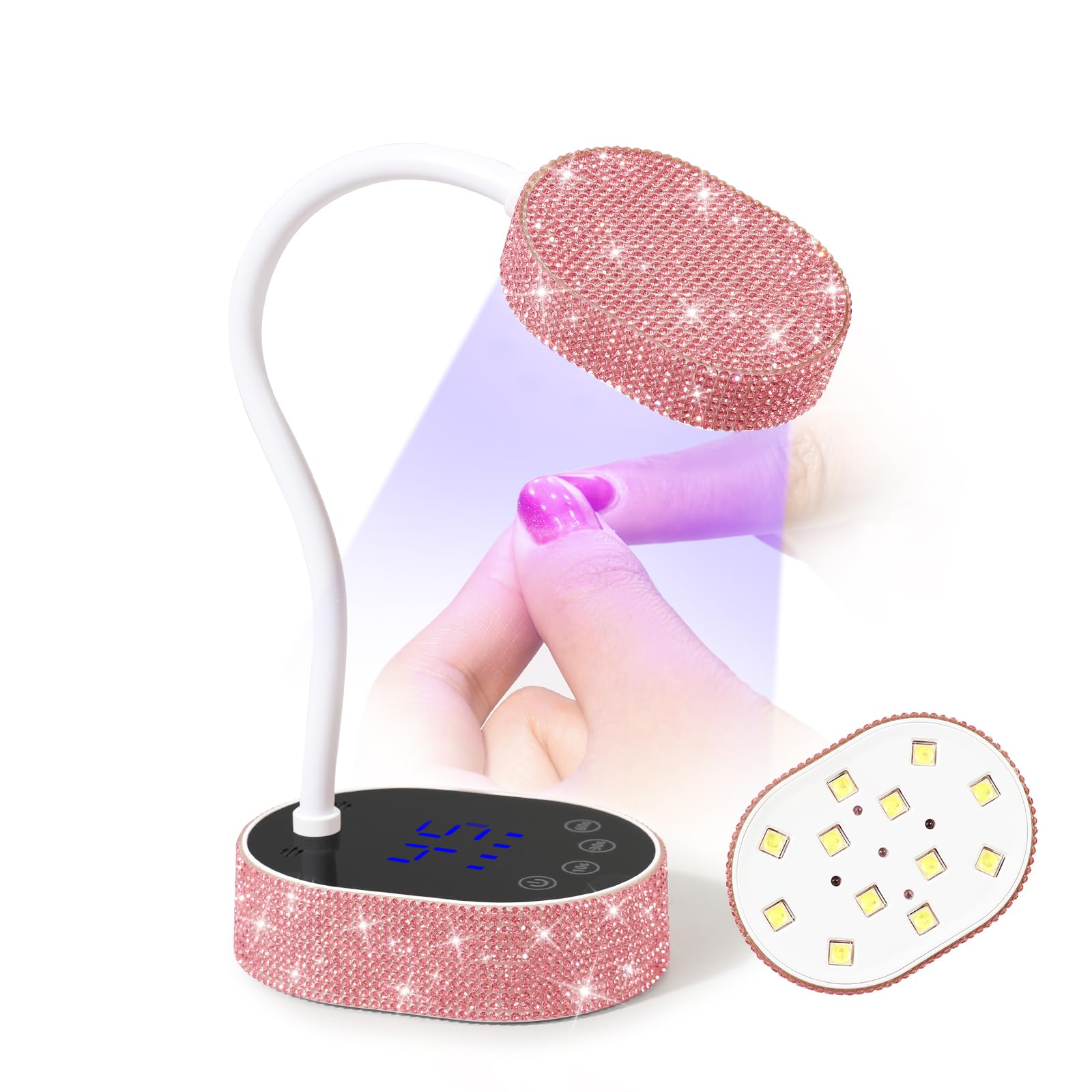 Flash Cure Nail Lamp, UV Nail Lamp for Gel Nails, Cordless, LCD, Auto Sensor