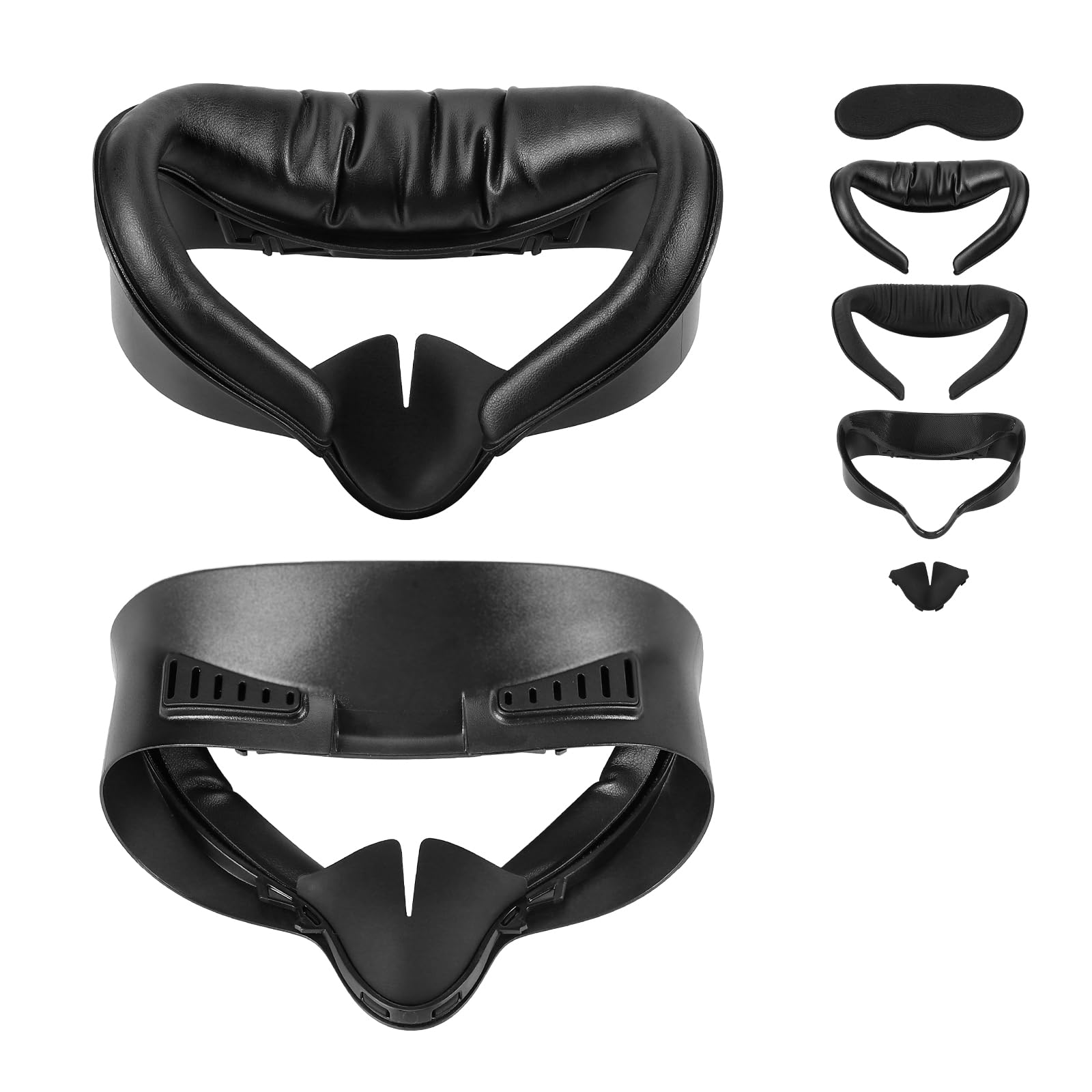 Facial Interface for Meta Quest 3S - Upgraded Wider PU & Ice Silk Face Cover Pads, Anti-Fog, Anti-Light Leakage VR Headset Accessories for Oculus with Lens Protector Cushion