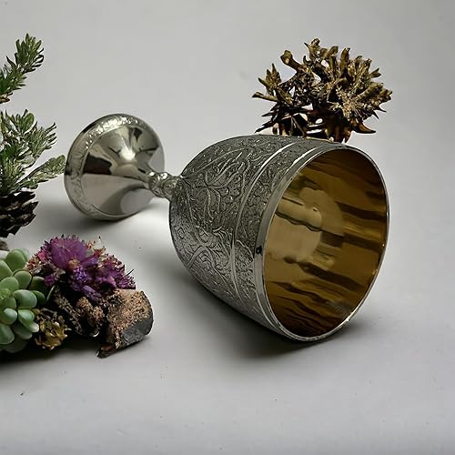 Miniatura 10 de Cáliz de latón vintage para comunión, 1 copa medieval de cáliz real Arturo King