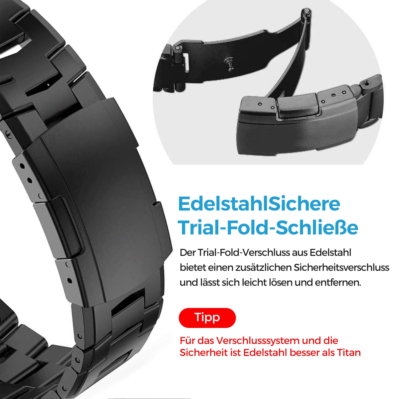 26mm Titan Armband mit Schnellverschluss Kompatibel mit Fenix 8 51mm/Enduro 3 51mm/7X Pro/6X Pro, 22mm Metall Armband 22mm Kompatibel mit Fenix 8 47mm/E 47mm/7/6 Pro/5 Plus/Forerunner 965 955