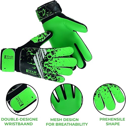 Miniatura 2 de Guantes de portero de fútbol para niños y jóvenes, guantes de portero de fútbol con agarres fuertes