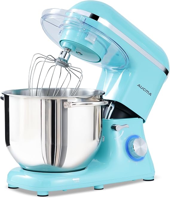 Aucma Stand Mixer,6.5-QT, Color: Blue