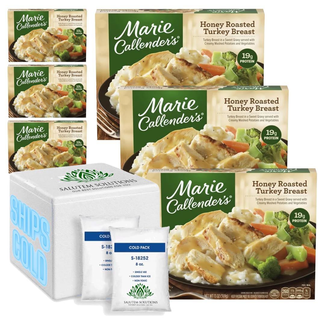 Salutem VitaMarie Callender's Honey Roasted Turkey Breast Frozen Dinner, 13 oz - Pack of 6