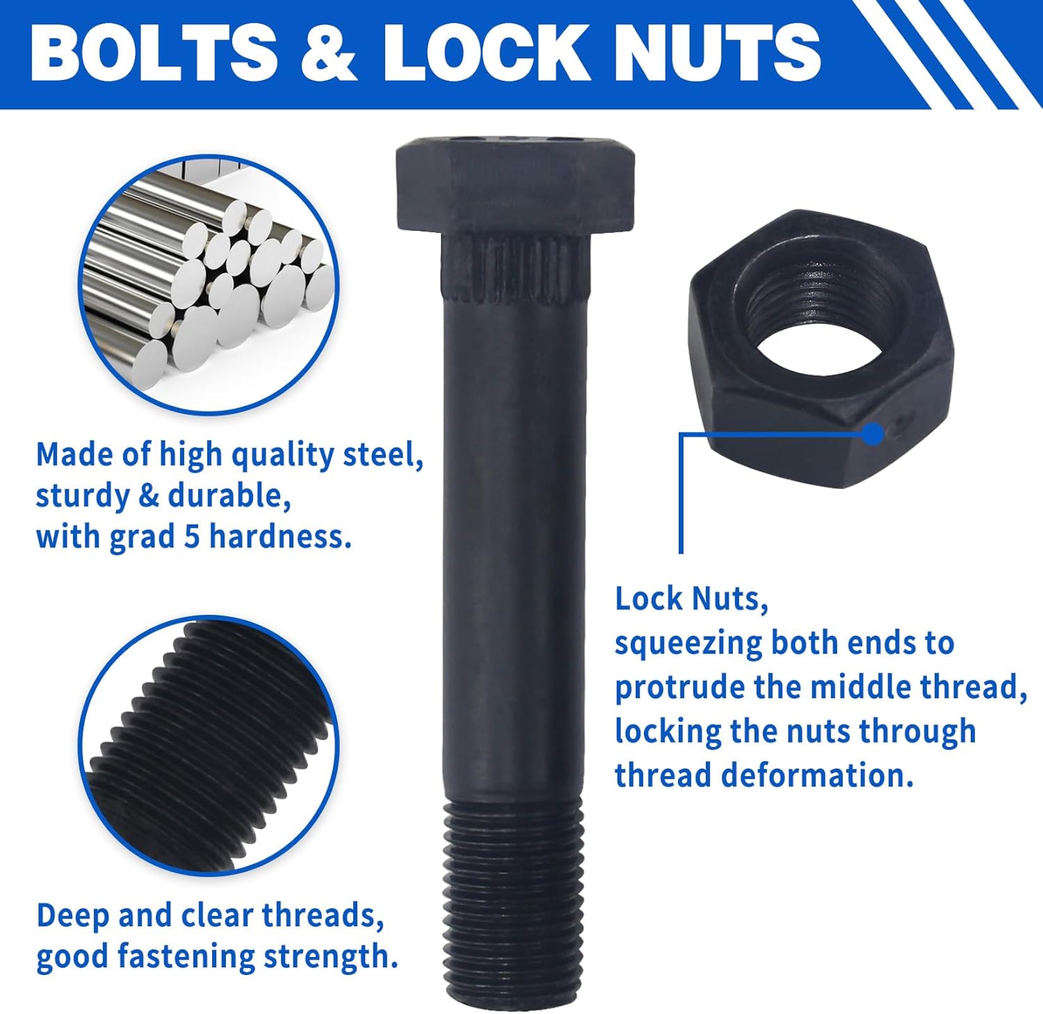 Trailer Axle Shackle Bolt Kit (3-1/8'' Trailer Shackle Straps 312), Tandem Axle Trailer Shackles Kit for Double Eye Leaf Spring 3500 lbs-7200 lbs Axles (14 Bolts & 14 Nuts)