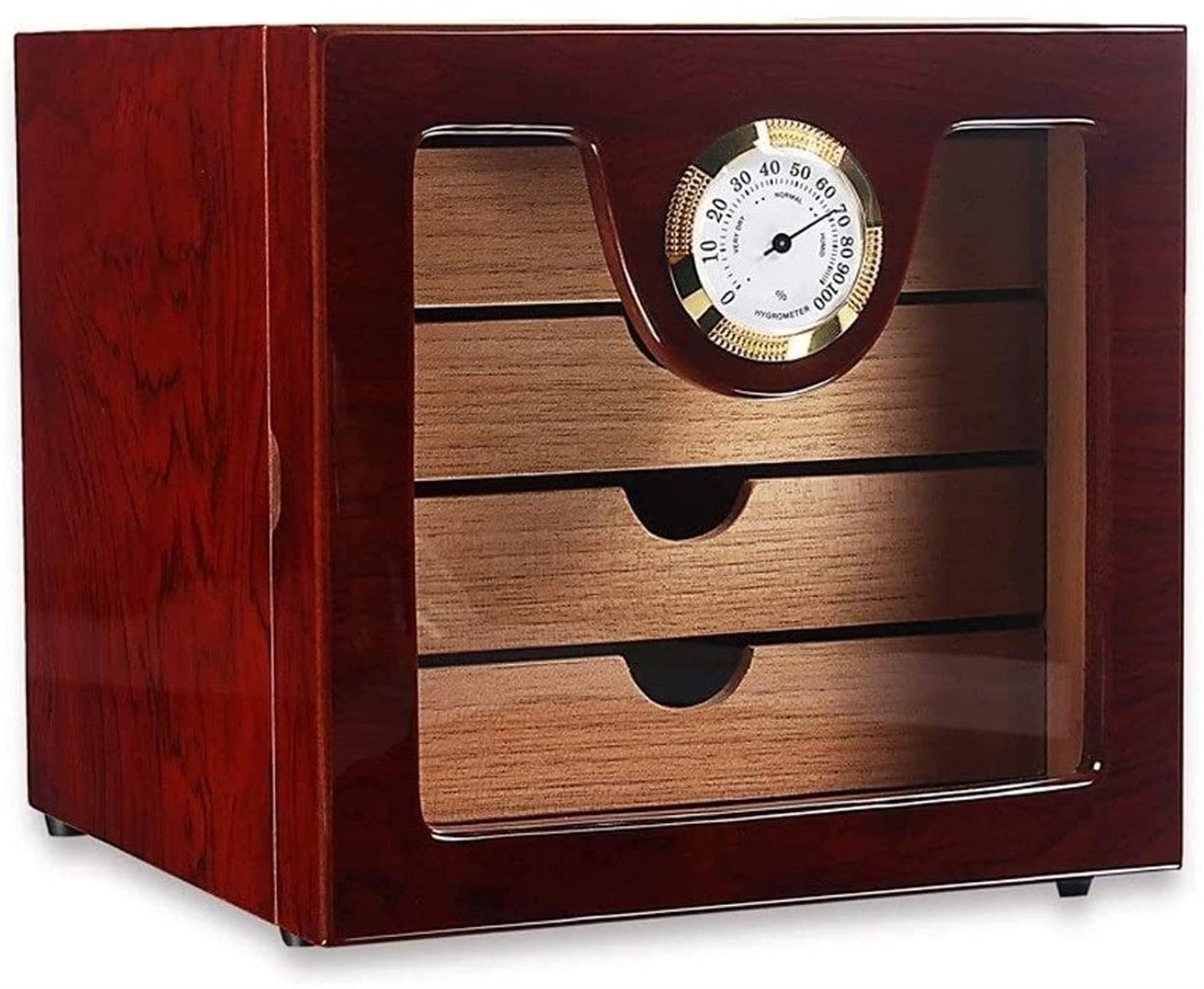 BigSmoke Cigar Humidor With Wood Lid And Cedarwood Veneer