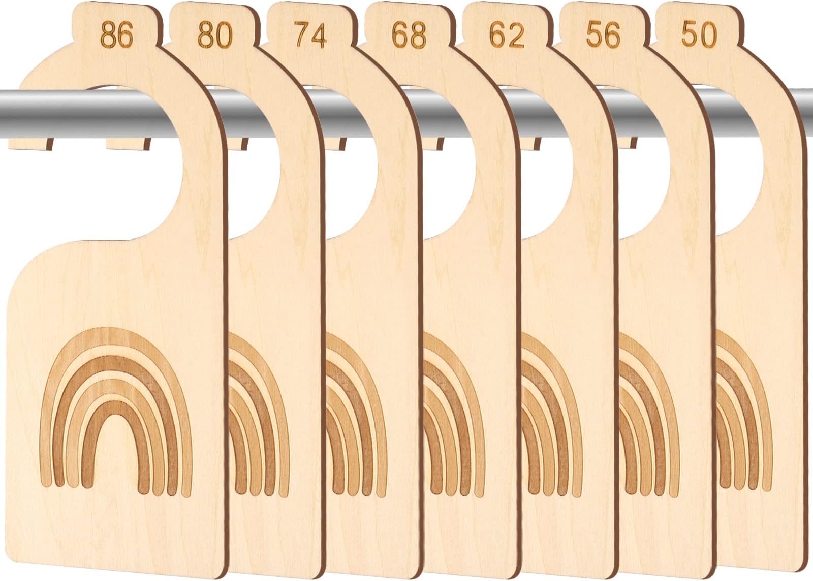 Baby Größentrenner Aus Holz - 8 Stück Für Kleiderschrank 50-92