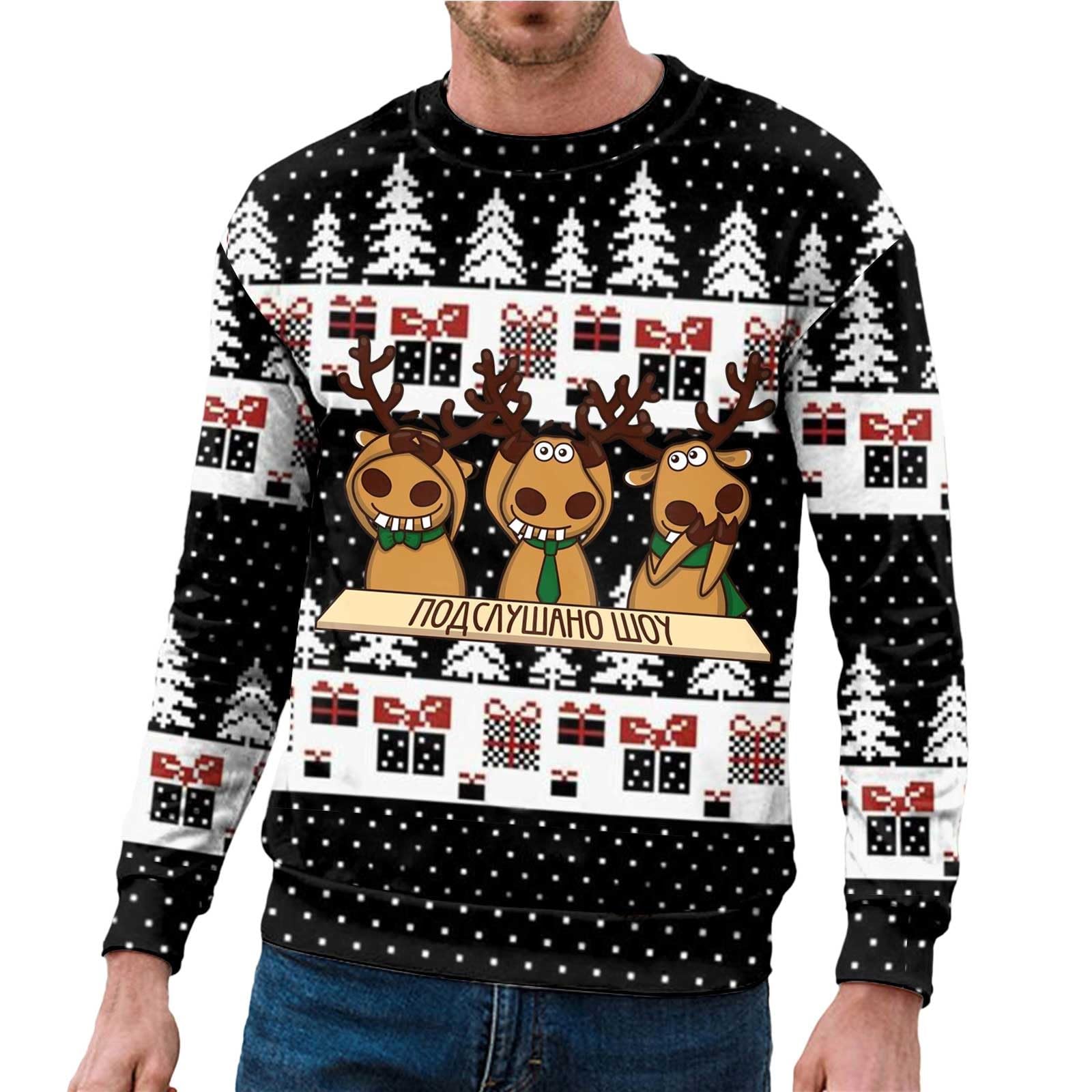 Sweatshirt Sweatshirt Herren Weihnachtspullover Lustig Rentier Spruch Xmas S0ffp0he