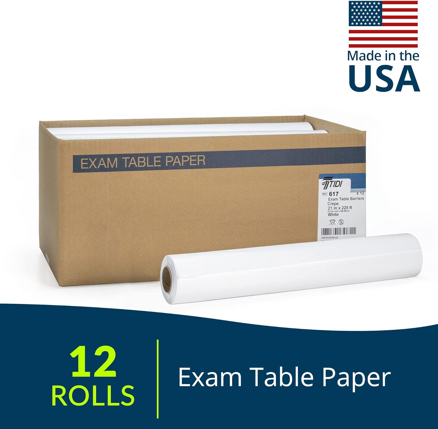 TIDI Single-Use Pillowcases, White, 21" x 30" (Pack of 100) & n Papers Exam Table Paper, White, 21" x 125” (Pack of 12) : Industrial & Scientific