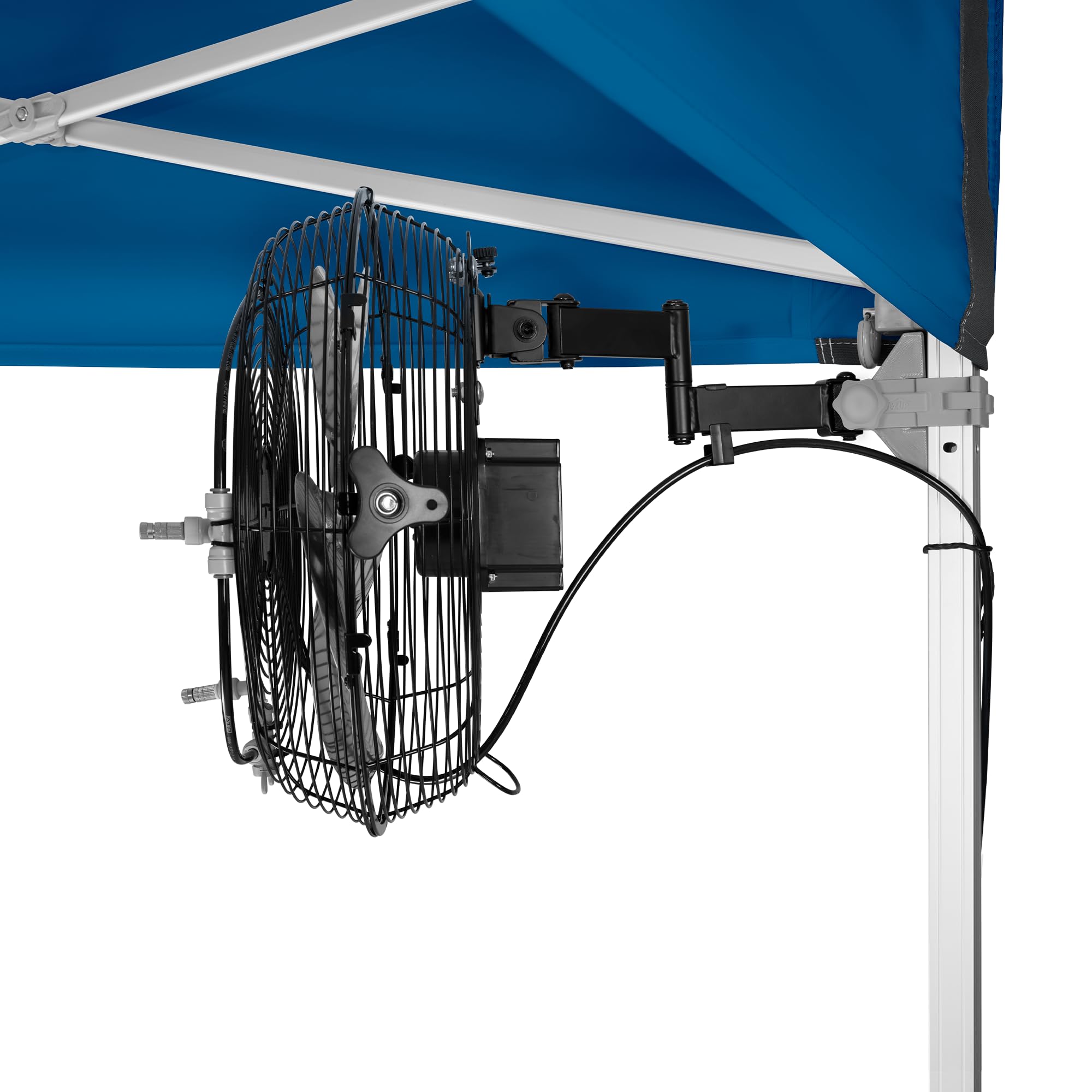 E-Z UP Przenośny wentylator mgiełkowy 35,6 cm, zmniejsza temperaturę o 20° w przestrzeniach do 150 stóp kwadratowych, mechanizm obrotowy o 180°, idealny do użytku na zewnątrz