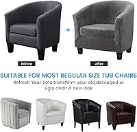 Vista 4 de Funda de terciopelo para silla de club, fundas para sillón de sala de estar, funda elástica para sofá de bañera, fundas redondas para sillón de sala