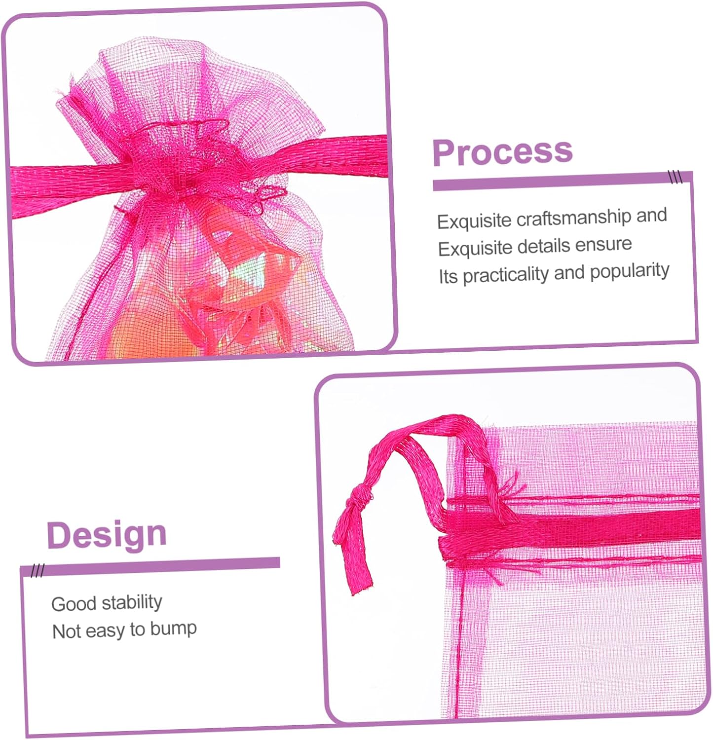 NOLITOY 300pcs Organza Drawstring Bags Sheer Mesh Jewelry Pouches for Party Favors Wedding and Travel Storage