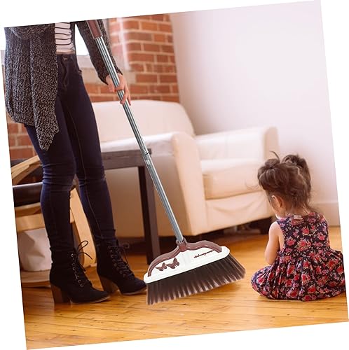 Miniatura 6 de Juego de 1 escoba y recogedor de cerdas suaves, kit de limpieza para el hogar, diseño estable y antiviento