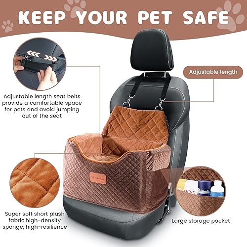 Miniatura 4 de Asiento elevador de espuma viscoelástica para perro con funda extraíble lavable, asiento elevado de automóvil para mascotas, asientos elevadores