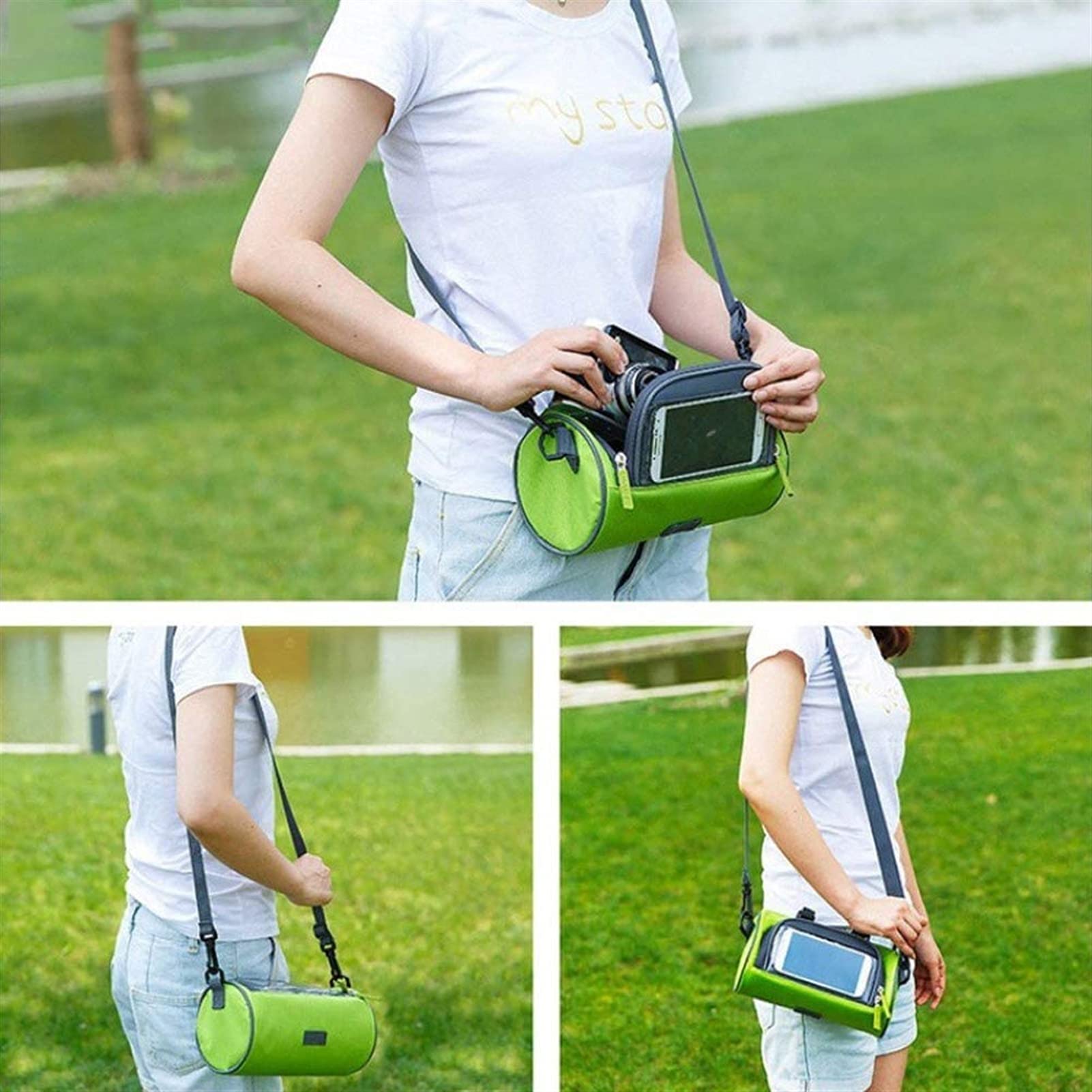 Bolsa Delantera for Bicicleta, Bolsa Frontal de Gran Capacidad con Pantalla táctil, Equipo Ciclismo Resistente a la Lluvia