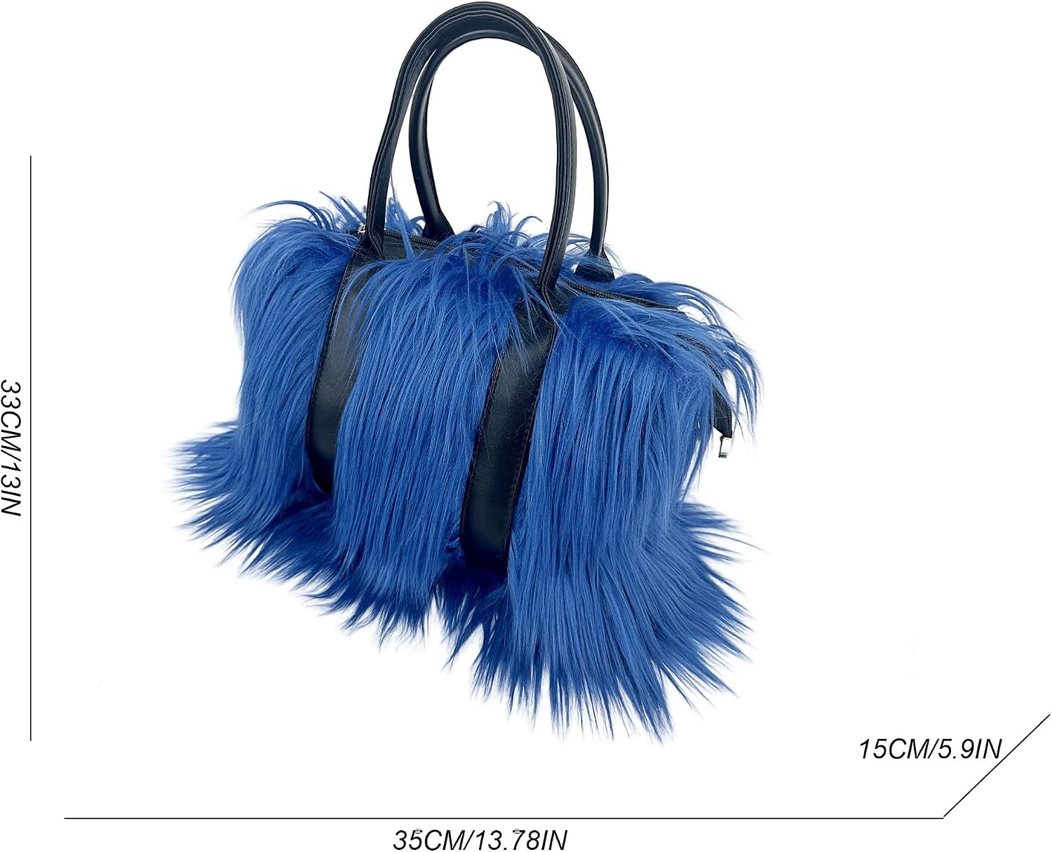 Women's Shoulder Handbags Faux Fur Tote Bag Fluffy Satchel Handbags