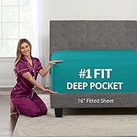 Vista 67 de DeaLuxe Kids Twin Deep Pocket Fitted Sheet - White - Microfiber - 16' Deep - Twin Size 39' x 75' - Perfect Fit for 14'-18' Mattresses