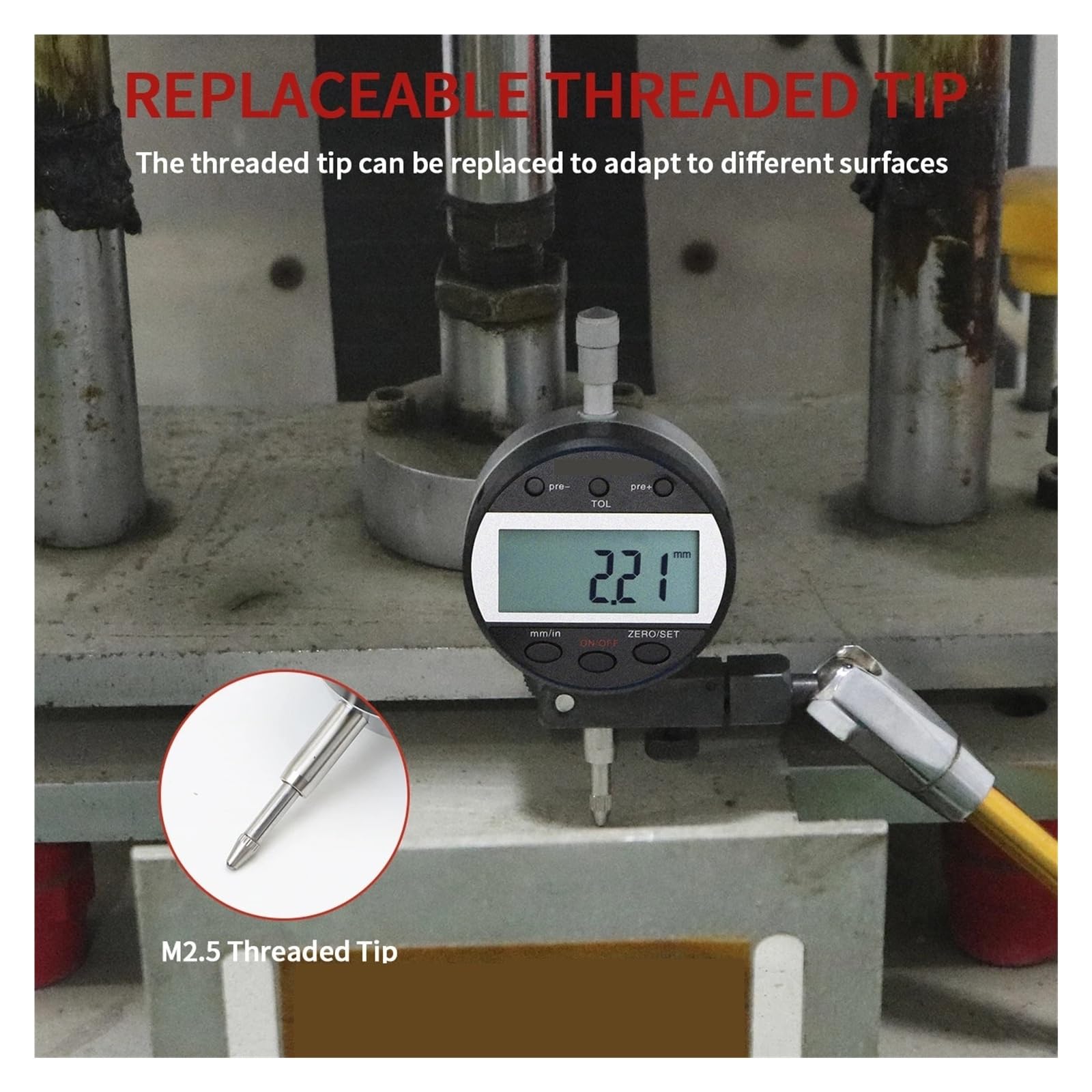 Indicateur à cadran, Indicateur à cadran numérique électronique, sonde, jauge de Test 0.01mm(5307-25)